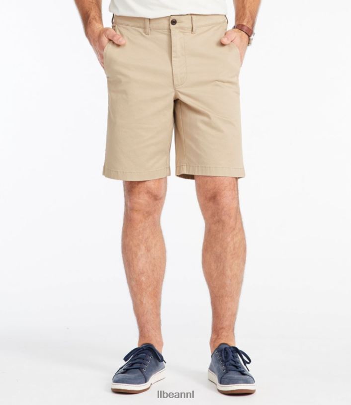 L.L.Bean Heren Lakewashed stretch kaki short antiek wit kleding VT0645749
