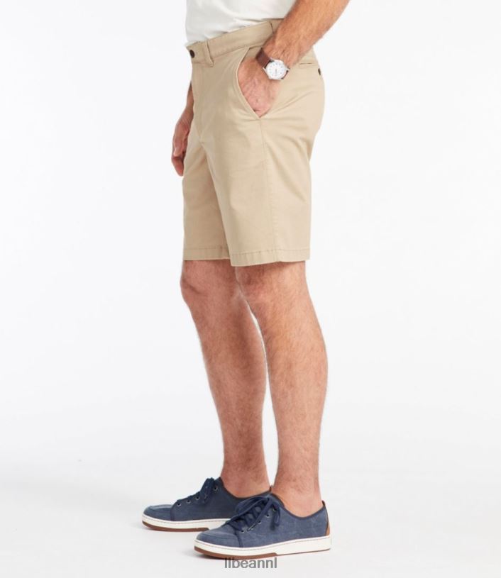 L.L.Bean Heren Lakewashed stretch kaki short antiek wit kleding VT0645749