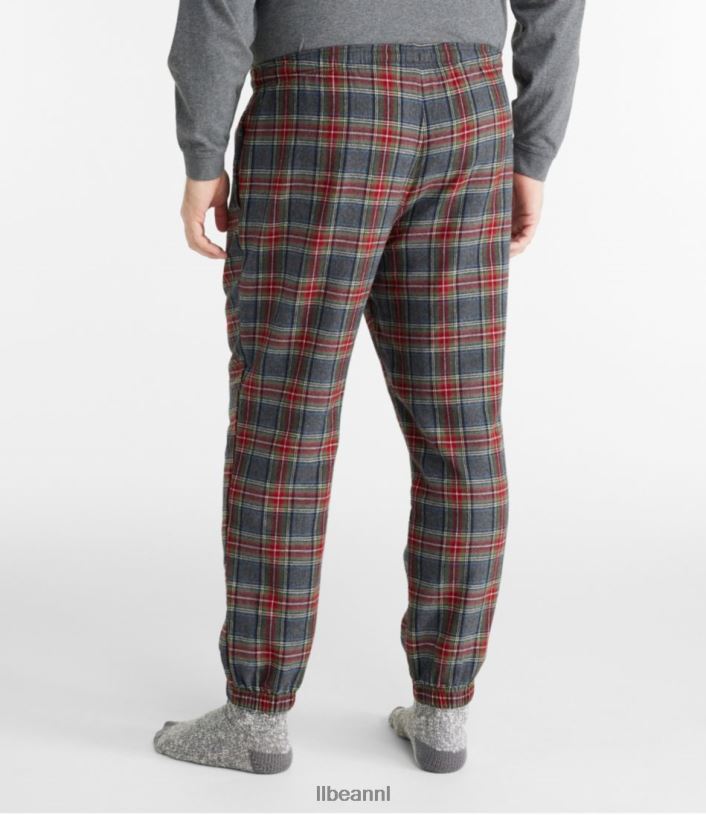 L.L.Bean Heren Schotse geruite flanellen joggingbroek grijze steward kleding VT0647012