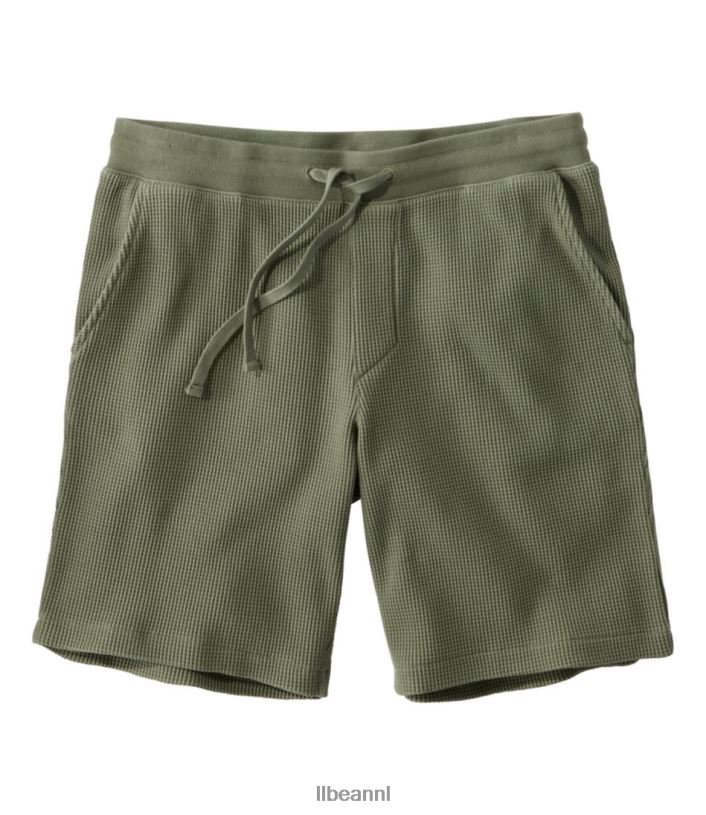 L.L.Bean Heren comfortabele wafelloungeshort diepe olijf kleding VT0646595