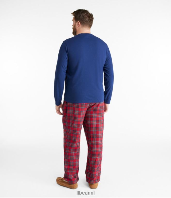 L.L.Bean Heren kamp pyjama set klassiek marineblauw/genieten van het buitenleven kleding VT0644927