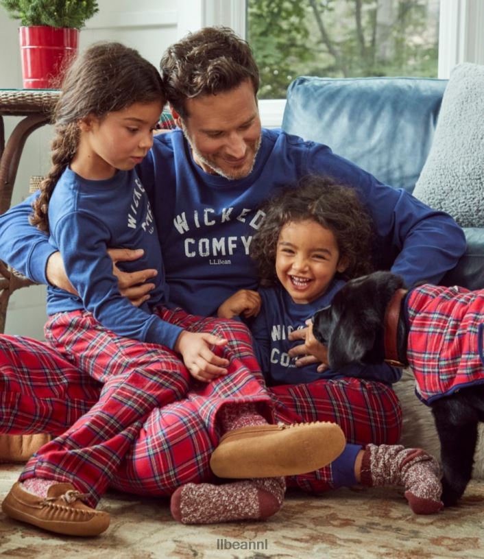 L.L.Bean Heren kamp pyjama set klassiek marineblauw/genieten van het buitenleven kleding VT0644927