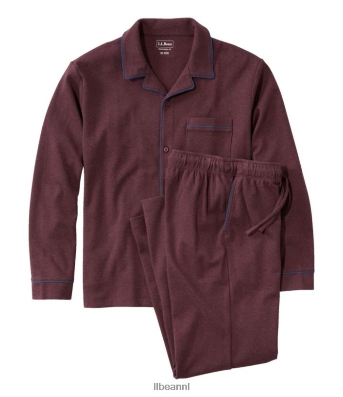 L.L.Bean Heren katoenen gebreide pyjama bessen heide kleding VT064166