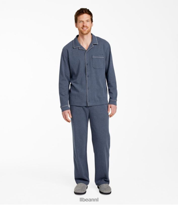L.L.Bean Heren katoenen gebreide pyjama bessen heide kleding VT064166