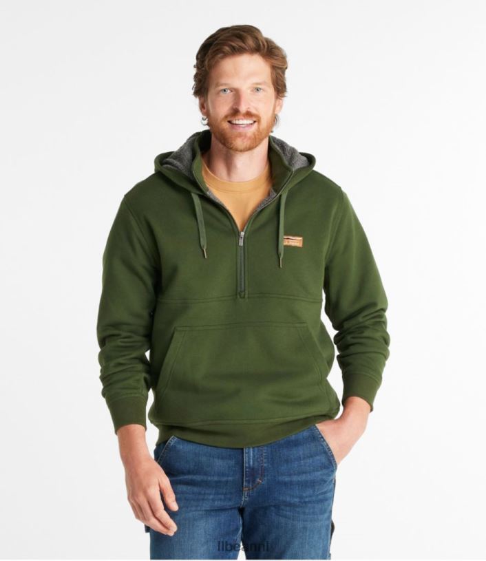 L.L.Bean Heren Katahdin Iron Works sweatshirt met halve rits bordeaux kleding VT064568