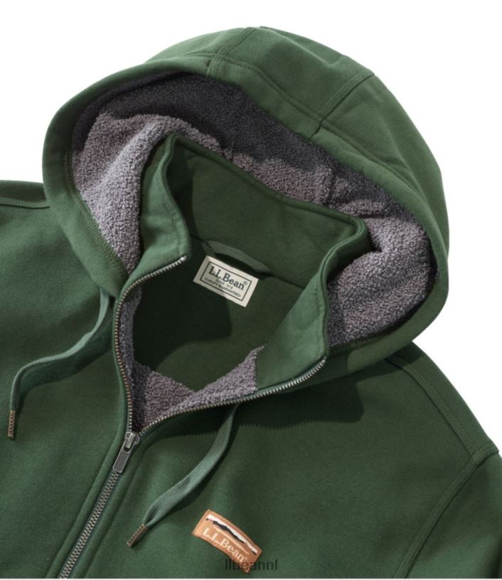 L.L.Bean Heren Katahdin Iron Works sweatshirt met halve rits bordeaux kleding VT064568