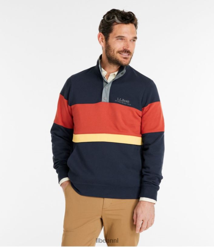 L.L.Bean Heren Sweatshirt uit 1912 klassiek marineblauw/roestoranje kleding VT064550