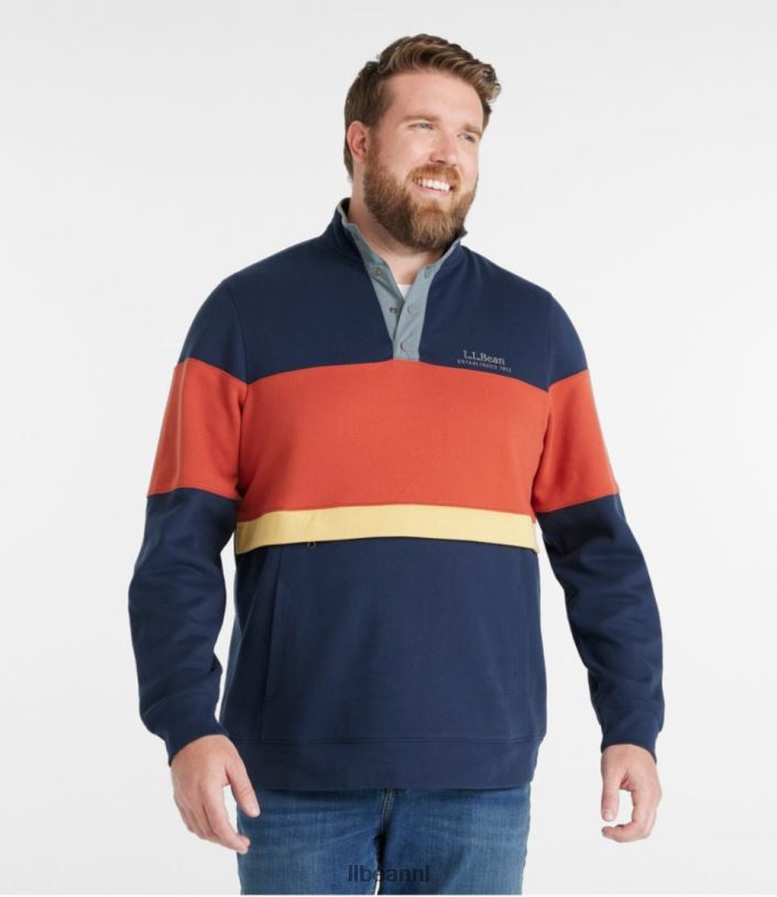 L.L.Bean Heren Sweatshirt uit 1912 klassiek marineblauw/roestoranje kleding VT064550