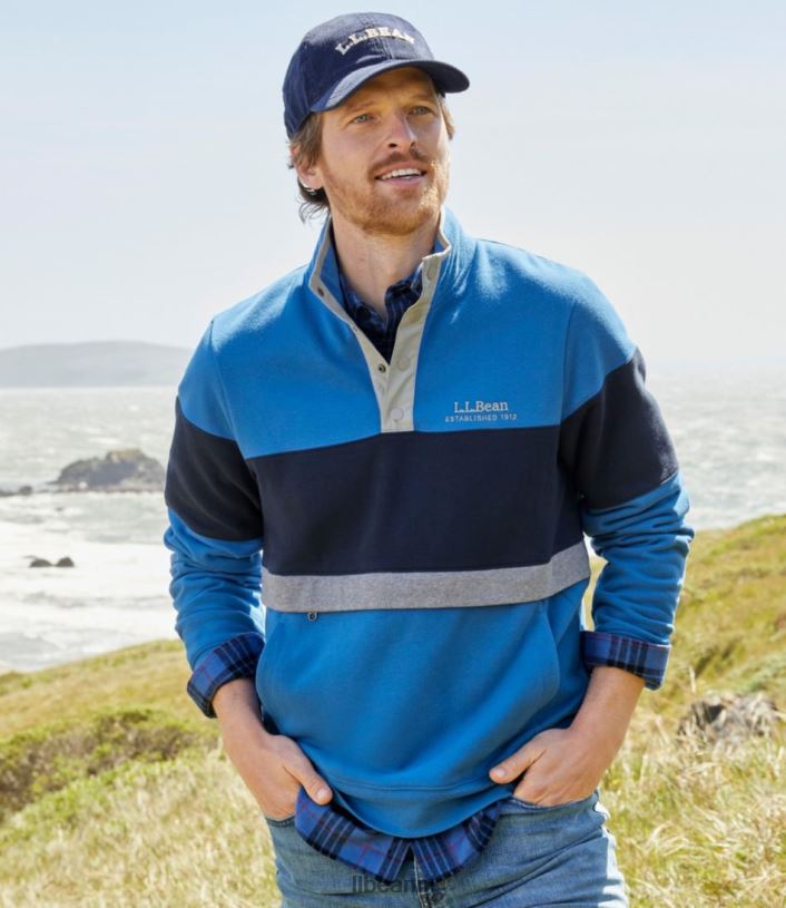 L.L.Bean Heren Sweatshirt uit 1912 klassiek marineblauw/roestoranje kleding VT064550