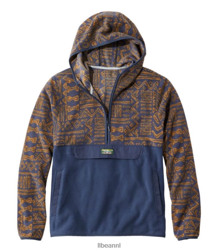 L.L.Bean Heren sleep fleece donkerbrons geo/carbon navy kleding VT0643655