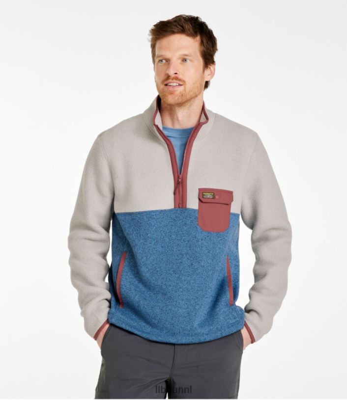 L.L.Bean Heren trui fleece sherpa hybride trui helder paars/houtskoolgrijs gemêleerd kleding VT0645116