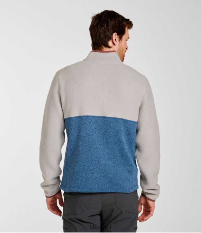 L.L.Bean Heren trui fleece sherpa hybride trui helder paars/houtskoolgrijs gemêleerd kleding VT0645116