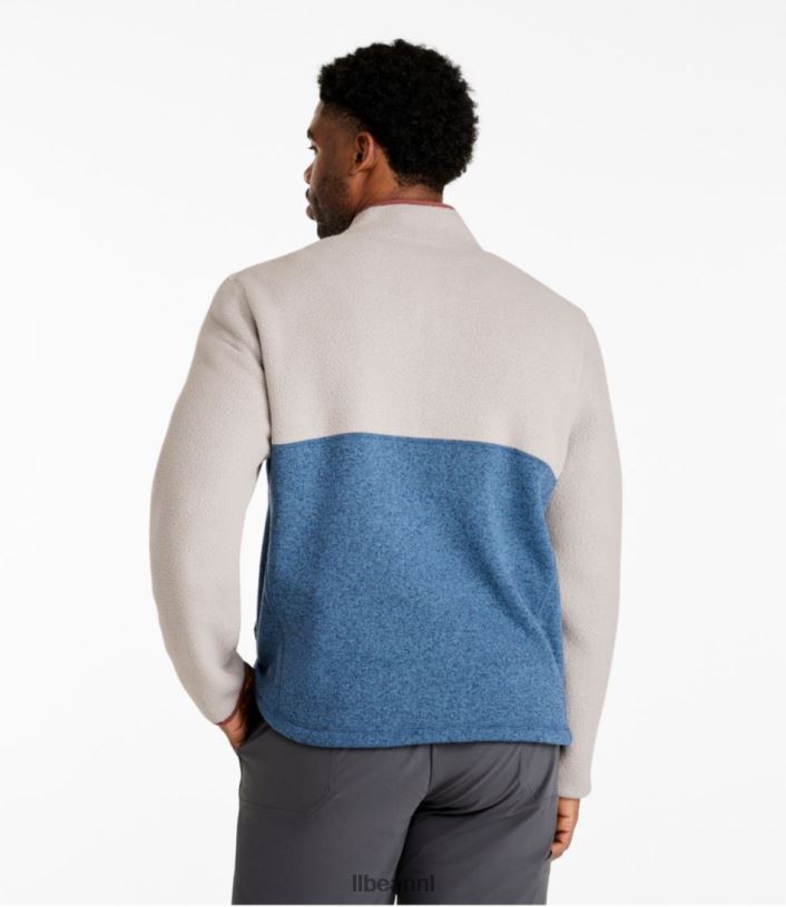 L.L.Bean Heren trui fleece sherpa hybride trui helder paars/houtskoolgrijs gemêleerd kleding VT0645116