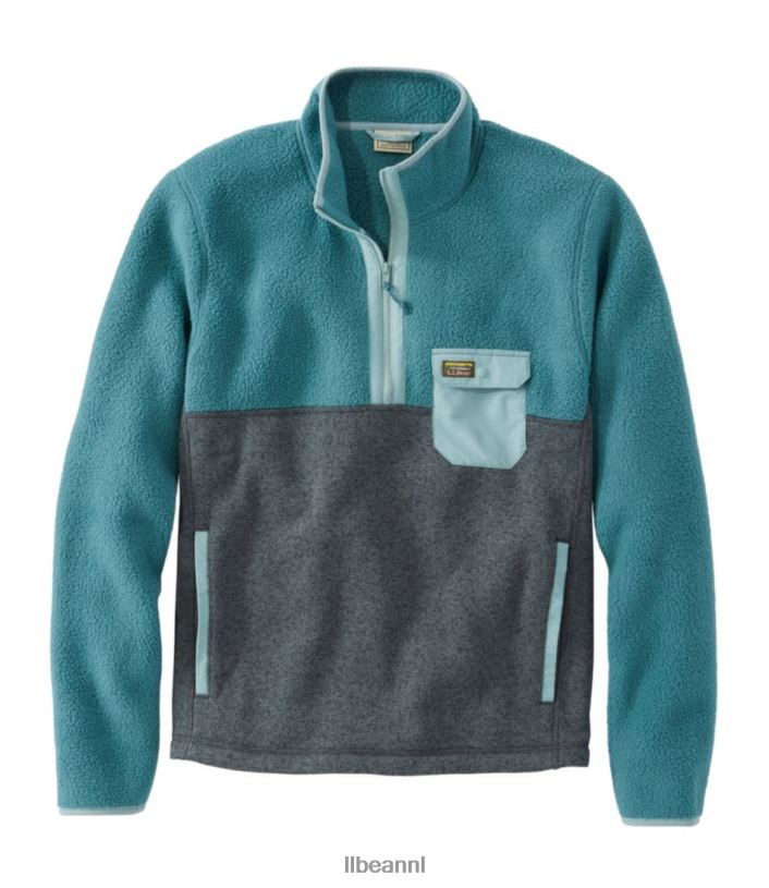 L.L.Bean Heren trui fleece sherpa hybride trui stormblauw/rangeley blauw kleding VT0646685