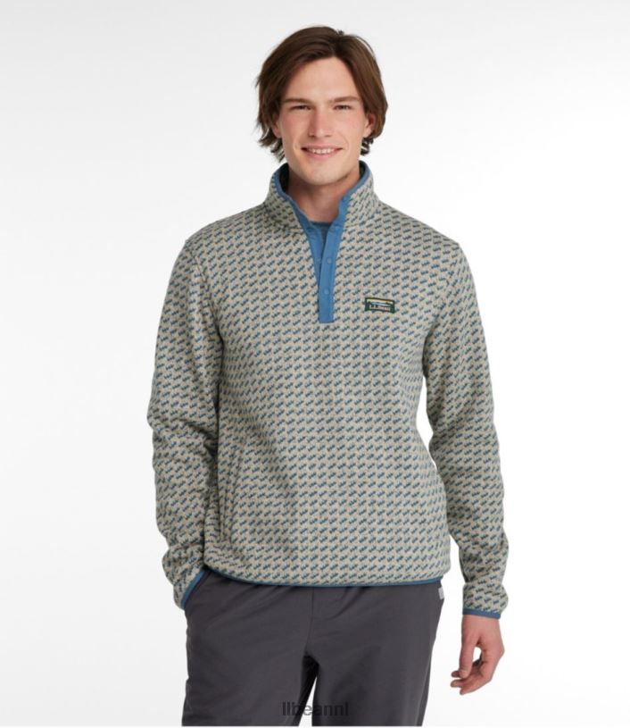 L.L.Bean Heren trui fleece trui buffel geruite granaat kleding VT0643658