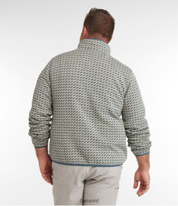 L.L.Bean Heren trui fleece trui buffel geruite granaat kleding VT0643658