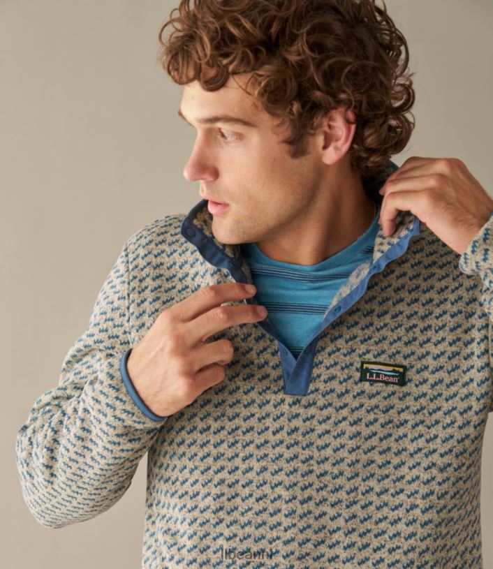 L.L.Bean Heren trui fleece trui buffel geruite granaat kleding VT0643658
