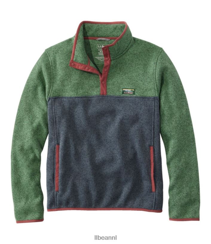 L.L.Bean Heren trui fleece trui licht everglade/rangeley blauw kleding VT0645110