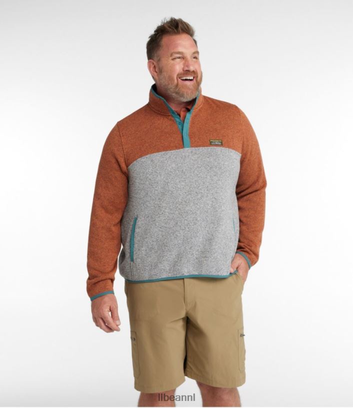 L.L.Bean Heren trui fleece trui licht everglade/rangeley blauw kleding VT0645110
