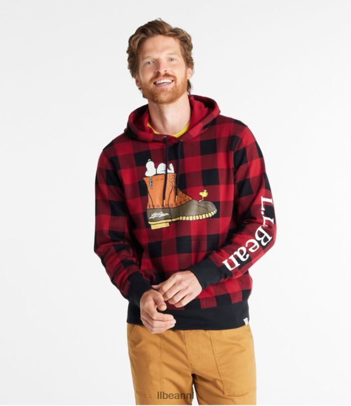 L.L.Bean Heren x pinda\'s sweatshirt dieprode buffel kleding VT064640