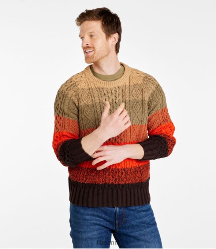 L.L.Bean Heren kenmerkende katoenen visserstrui zeildoek streep kleding VT064646
