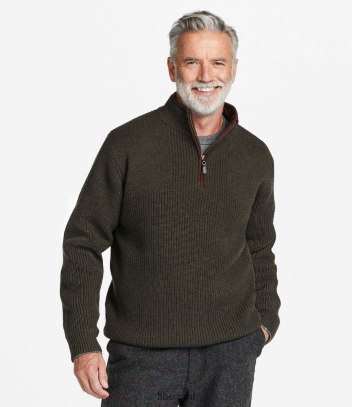 L.L.Bean Heren trui met watervogels en windstopper van gore-tex labs leisteenblauwe heide kleding VT0644969