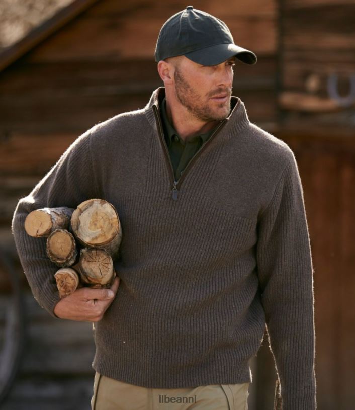 L.L.Bean Heren trui met watervogels en windstopper van gore-tex labs leisteenblauwe heide kleding VT0644969