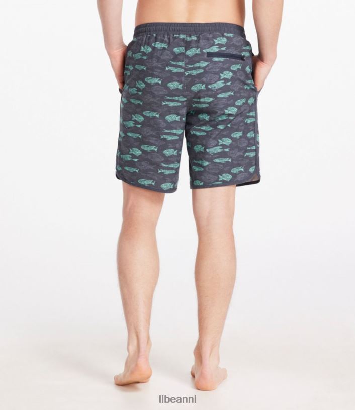 L.L.Bean Heren all-avontuurlijke zwemshorts koolstof marine visprint kleding VT0643211