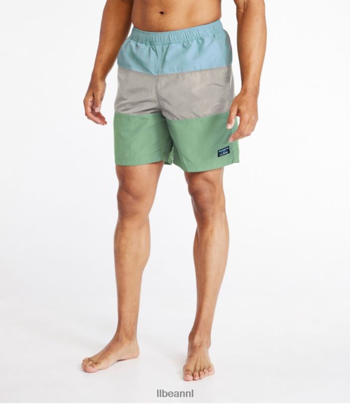 L.L.Bean Heren klassieke supplex sportshort piek oranje/blauw kwarts/houtrook kleding VT064292