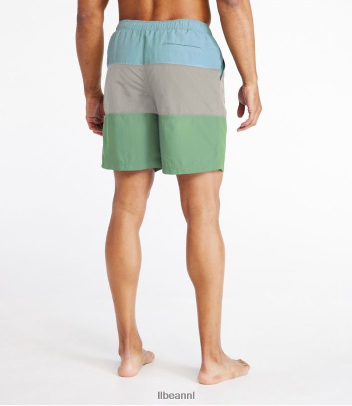 L.L.Bean Heren klassieke supplex sportshort piek oranje/blauw kwarts/houtrook kleding VT064292