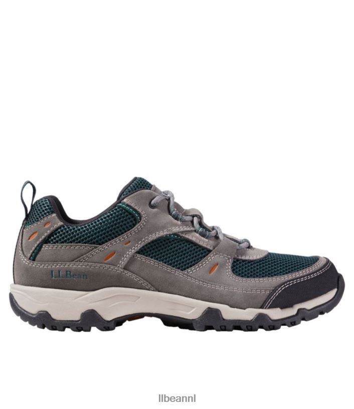 L.L.Bean Heren trailmodel 4 geventileerde wandelschoenen asfalt/zwart bosgroen schoenen VT0643832