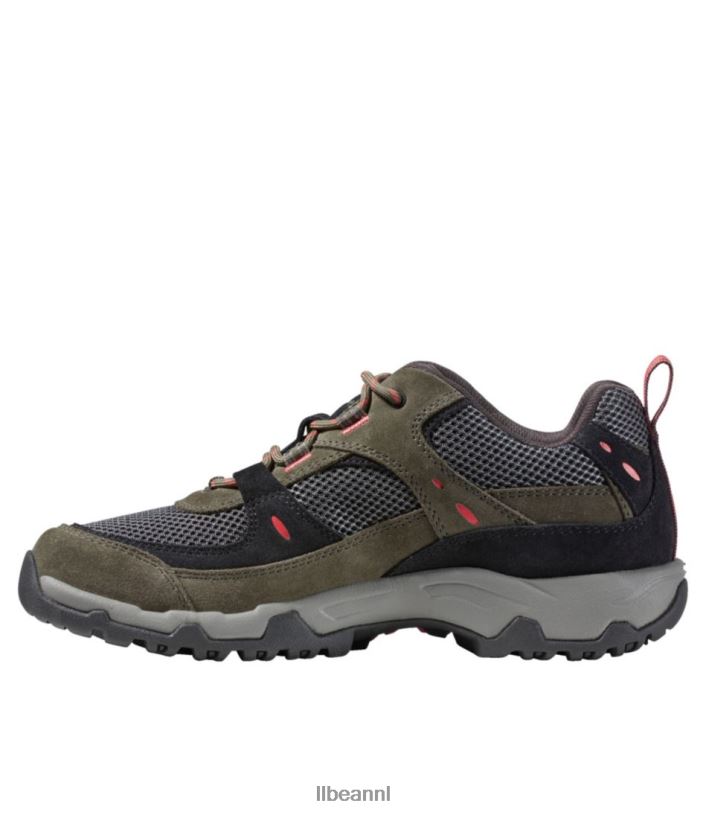 L.L.Bean Heren trailmodel 4 geventileerde wandelschoenen asfalt/zwart bosgroen schoenen VT0643832