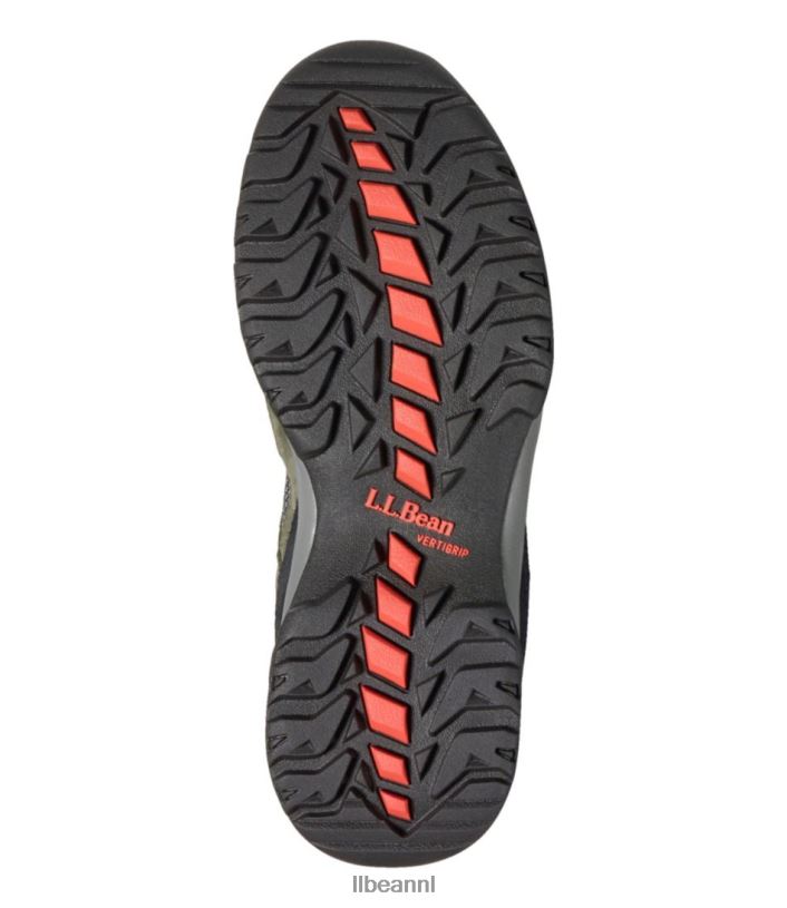 L.L.Bean Heren trailmodel 4 geventileerde wandelschoenen asfalt/zwart bosgroen schoenen VT0643832