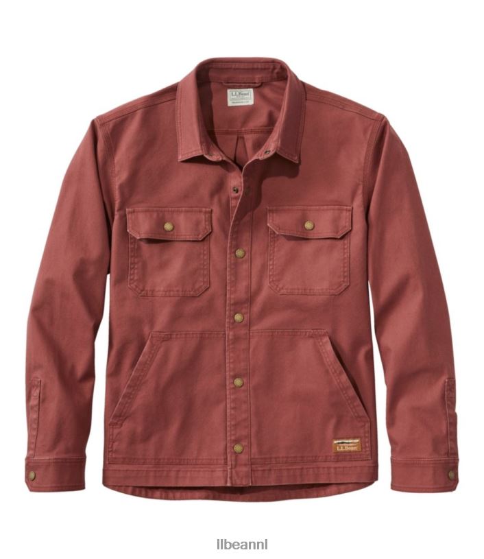L.L.Bean Heren Beanbuilt canvas overhemd jac lichte hickory kleding VT0644915