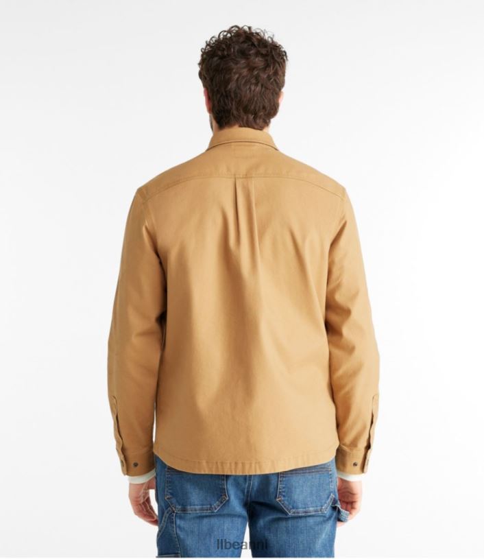 L.L.Bean Heren Beanbuilt canvas overhemd jac lichte hickory kleding VT0644915