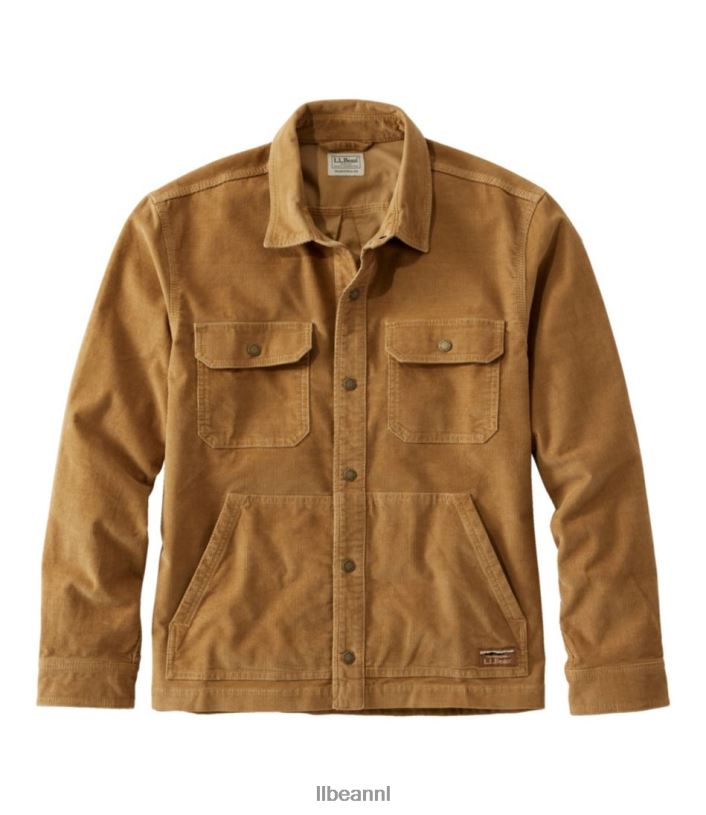 L.L.Bean Heren Beanbuilt corduroy overhemd jac moeras bruin kleding VT064124