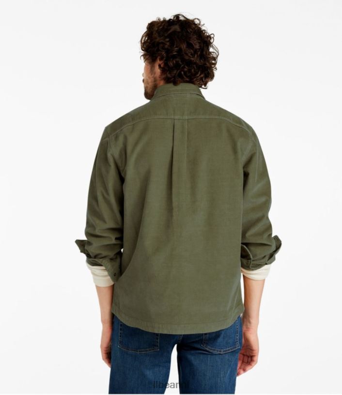 L.L.Bean Heren Beanbuilt corduroy overhemd jac moeras bruin kleding VT064124