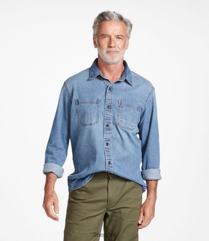 L.L.Bean Heren Beanflex denim overhemd asfalt kleding VT064319