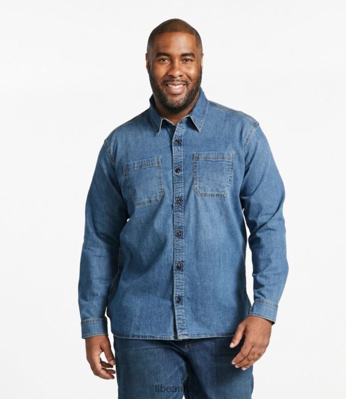 L.L.Bean Heren Beanflex denim overhemd asfalt kleding VT064319