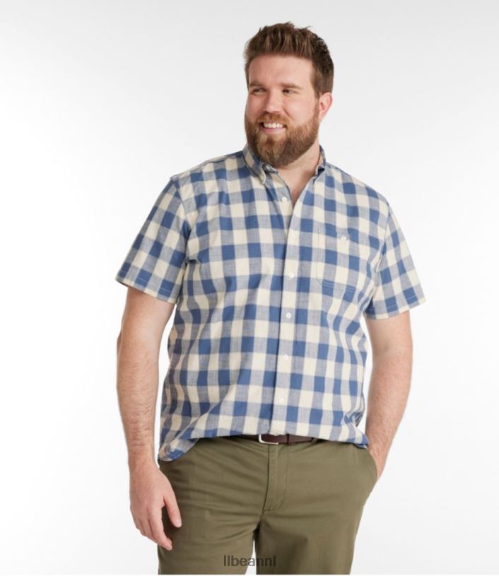 L.L.Bean Heren Comfort stretch chambray overhemd bleek turkoois kleding VT0643505