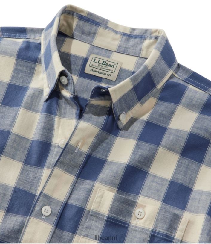L.L.Bean Heren Comfort stretch chambray overhemd bleek turkoois kleding VT0644846