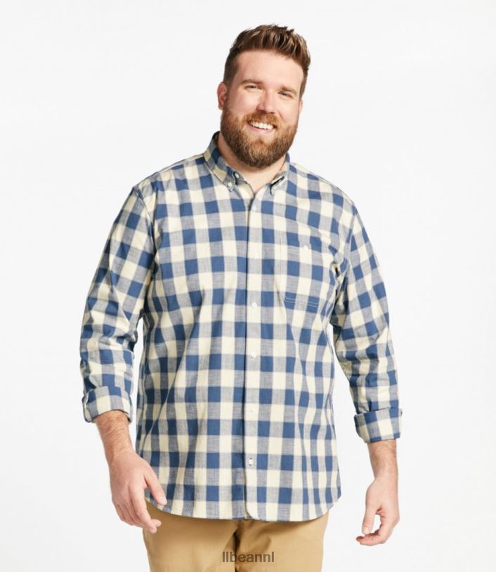L.L.Bean Heren Comfort stretch chambray overhemd heldere zeeman kleding VT0646985