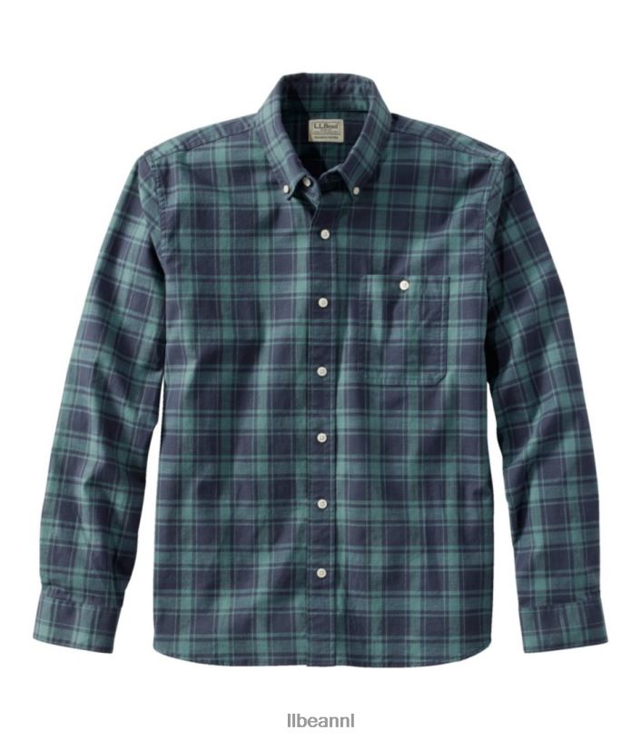L.L.Bean Heren Comfort stretch chambray overhemd marine kleding VT0644894