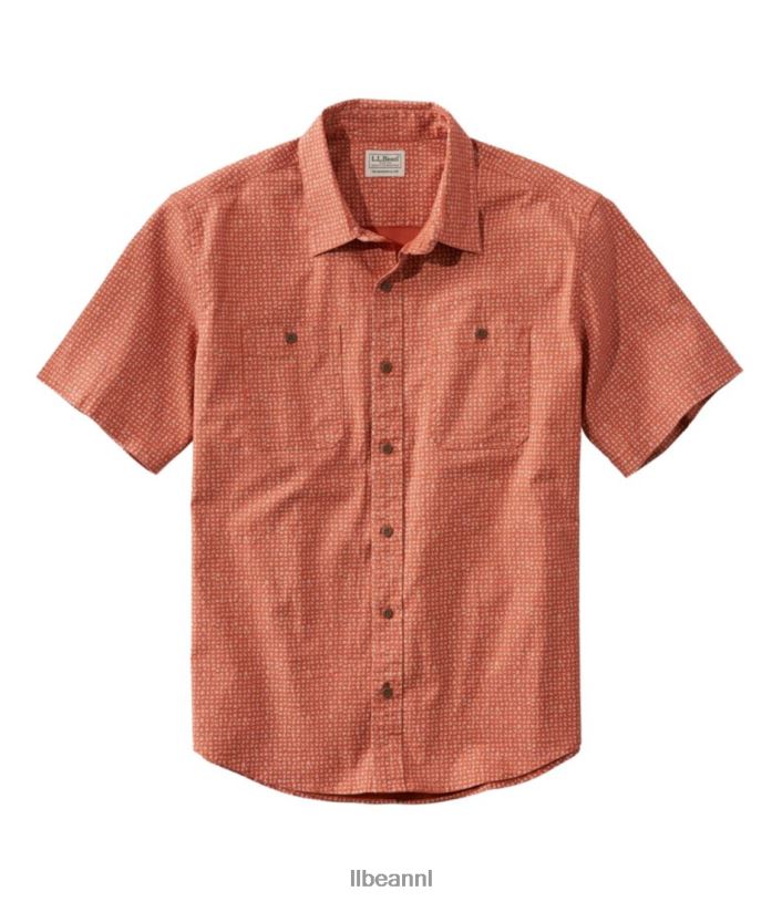 L.L.Bean Heren Lakewashed kampshirt gebakken klei geo kleding VT0645983
