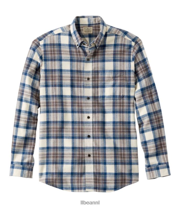 L.L.Bean Heren Schots geruit flanellen overhemd indigo tartan kleding VT06437