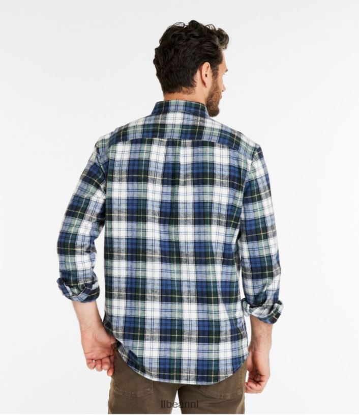 L.L.Bean Heren Schots geruit flanellen overhemd indigo tartan kleding VT064400