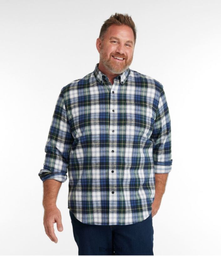 L.L.Bean Heren Schots geruit flanellen overhemd indigo tartan kleding VT064400
