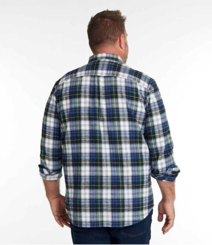 L.L.Bean Heren Schots geruit flanellen overhemd indigo tartan kleding VT064400