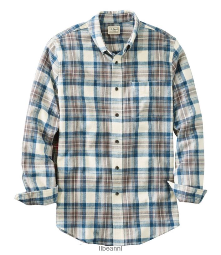 L.L.Bean Heren Schots geruit flanellen overhemd indigo tartan kleding VT064505