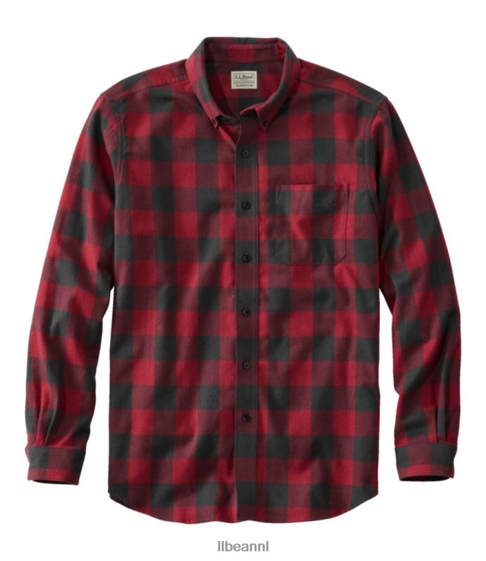 L.L.Bean Heren Schots geruit flanellen overhemd vintage rode rob roy kleding VT0644600
